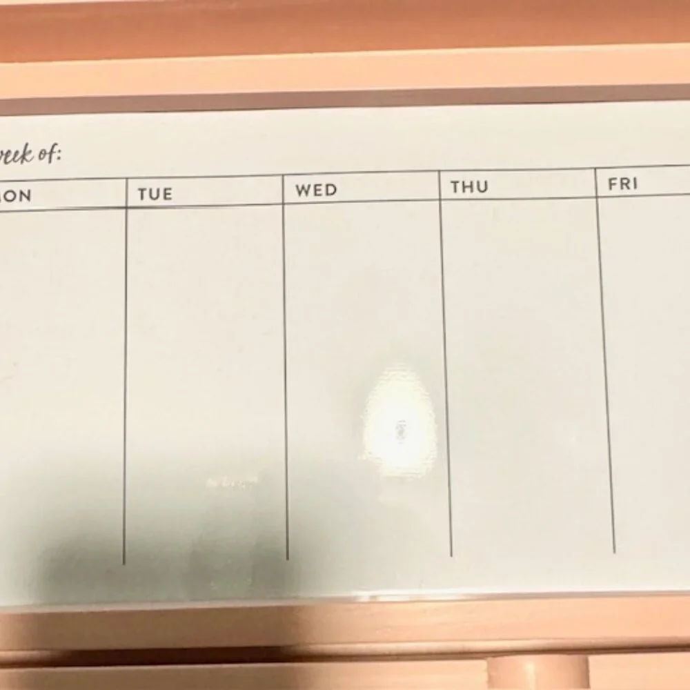 Erin Condren Pink Weekly Desktop Whiteboard with Storage